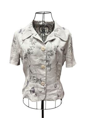 BOSCH Urbanites Assertion Light Gray Button up Top Medium